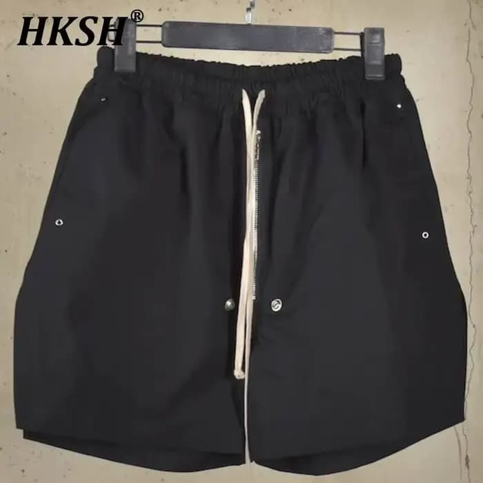 HKSH Nouvelle Collection Été – Short Chic Zippé Tendance Streetwear pour Homme, avec Rubans Décontractés et Fentes Polyvalentes pour Adolescents – HK5752