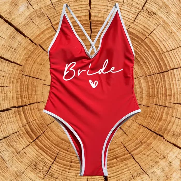 Femmes maillots de bain de mariée rembourré maillot de bain équipe mariée une pièce Bachelorette fête body poule fête maillot de bain mariage maillots de bain