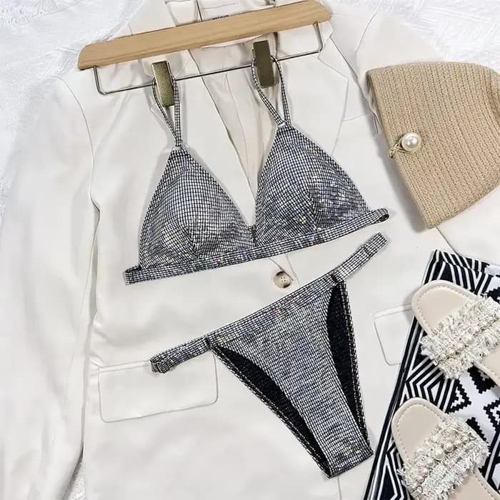 Maillot de bain scintillant doré pour femme 2026