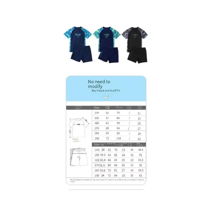 Maillot de bain deux pièces pour garçons, collection été 2026, short de bain à séchage rapide, protection solaire, confortable, ensemble de natation pour enfants