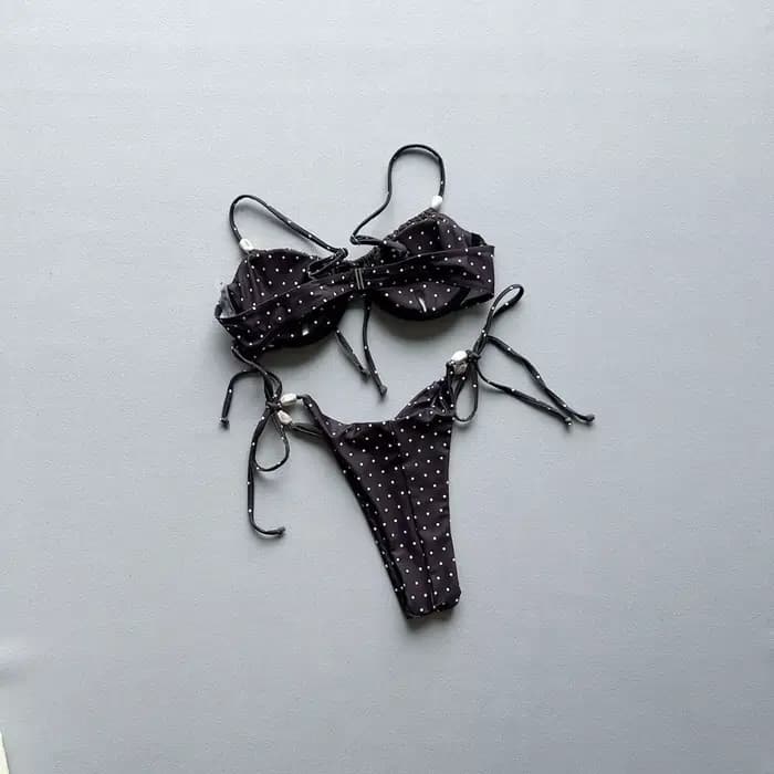 Nouveau maillot de bain sexy marron à lacets au dos