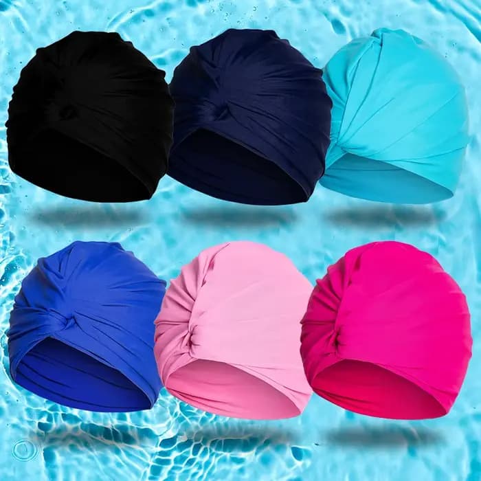 Bonnet de bain en tissu pour femme, chapeau de sport nautique, pour la piscine, cheveux longs, à haute élasticité, pour les touristes, en nylon extensible