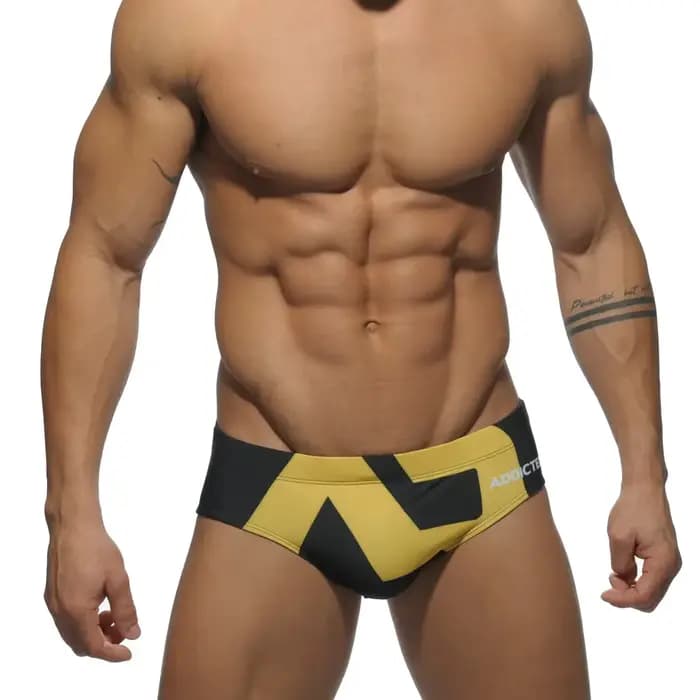 Maillot de bain sexy imprimé lettre pour hommes, culotte bikini, short de plage, boxer, maillot de bain, pantalon, séchage rapide, vêtements de plage imbibés