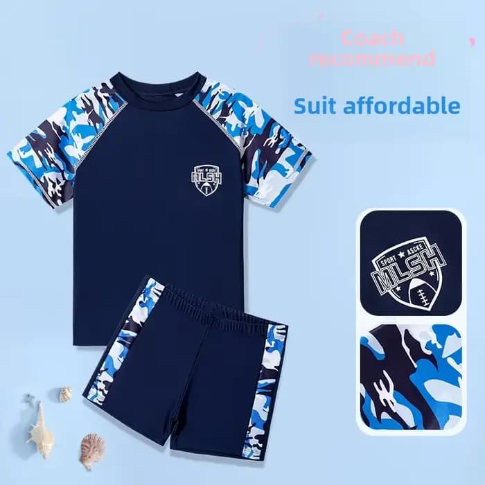 Garçons maillot de bain étudiant natation formation costume frais à la mode Camouflage