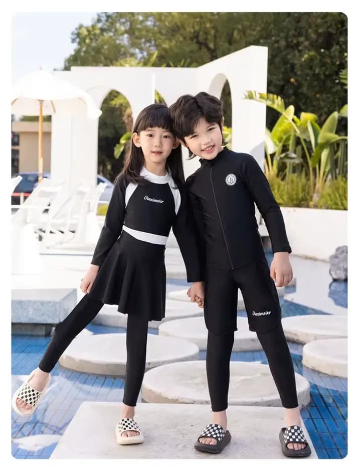 Maillot de bain à manches longues pour garçons et filles