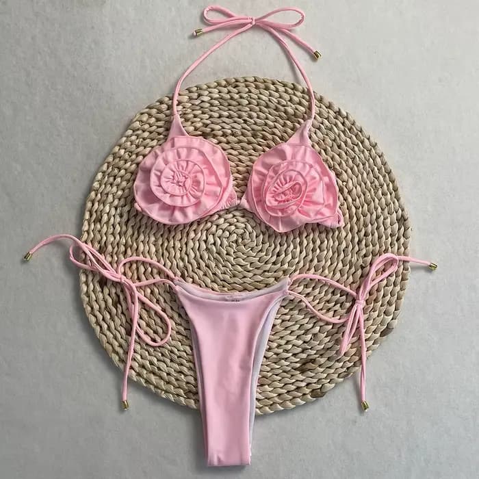 DEBAIOR 2025 Sexy Bikini ensemble femmes Floral maillots de bain unis licou cou maillot