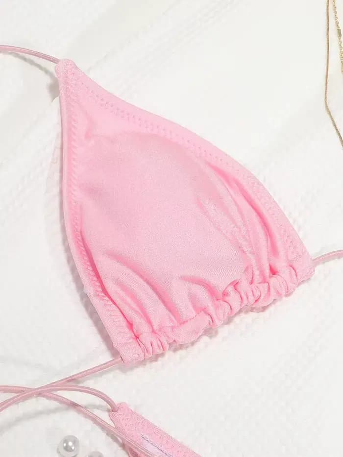 Rinabe Bikini rose, maillots de bain triangle bandage
