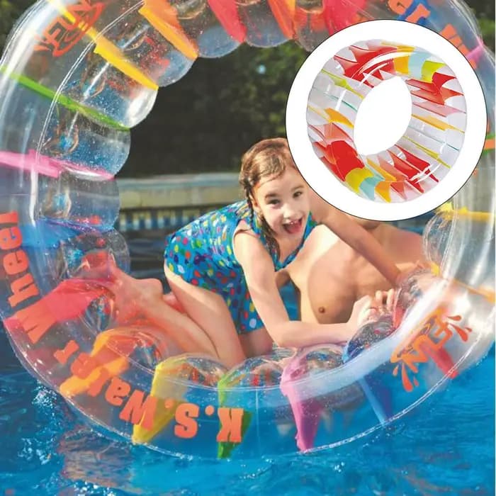 Roue à eau géante - Jouet gonflable de flottaison de rouleau de piscine