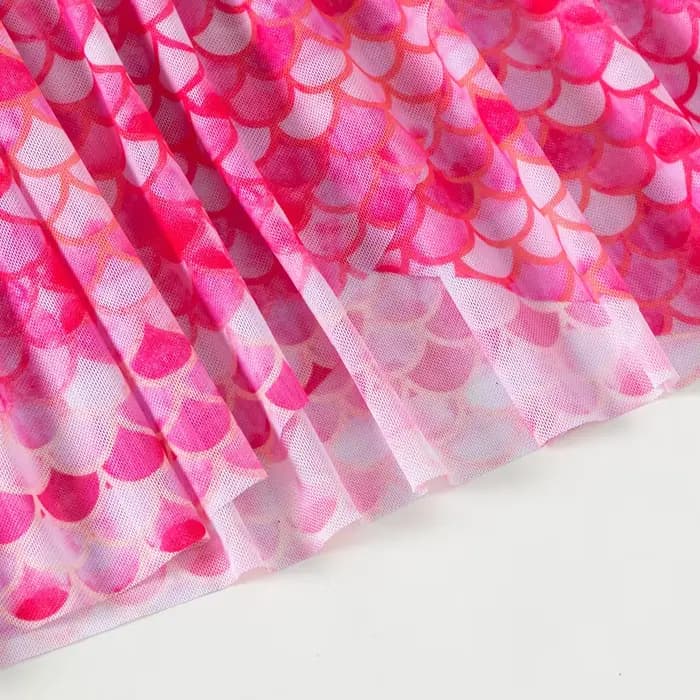 Nouveau maillot de bain une pièce pour filles avec jupe de plage rose imprimé sirène