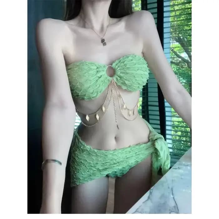 Ensemble de bikini de levage sexy 3 pièces maillot de bain enveloppant couvrir minceur