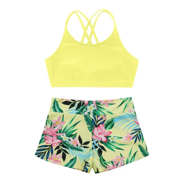 Maillot de bain imprimé floral pour enfants