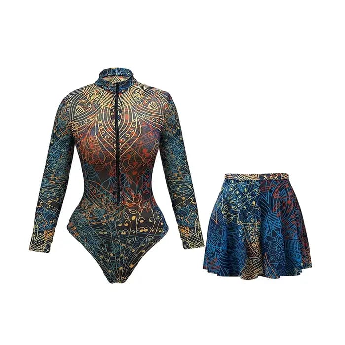 Maillot de bain une pièce transparent grande taille UPF50 avec pantalon pour femme, sexy, anti-UV, combinaison de plage 2026
