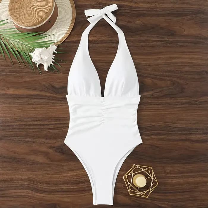 Nouveau Maillot de Bain Une Pièce Femme 2026 – Col V Amincissant