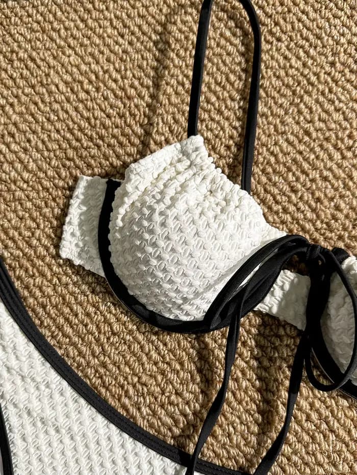 Ensemble bikini 3 pièces blanc 2026 pour femme