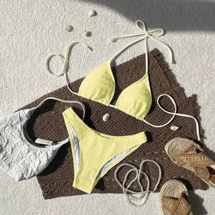 Nouvel ensemble bikini femme 2026 – Maillot de bain sexy bandeau triangle, haut et bas séparés, idéal pour la plage, la piscine et les vacances