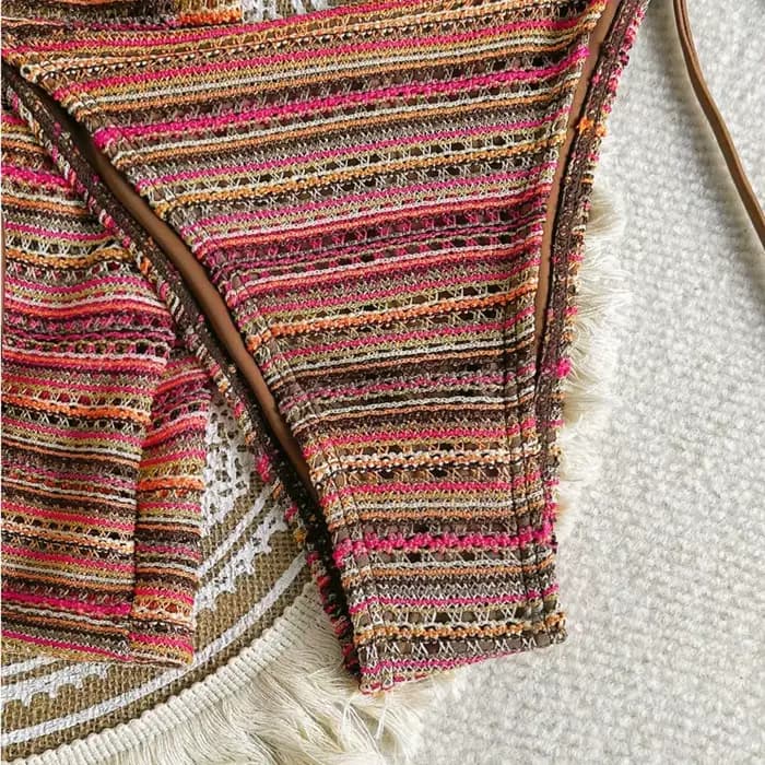Maillot de bain sexy à rayures pour femmes