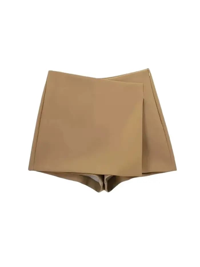 Femmes mode paréo Style asymétrique Shorts jupes Vintage taille haute côté fermeture éclair femme jupe Mujer