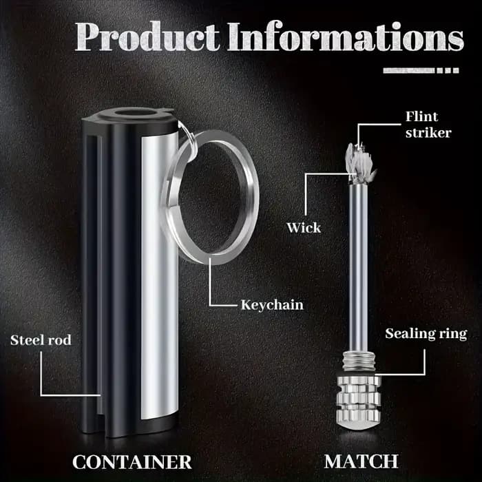 Briquet assorti en métal de silex, briquet de survie d'urgence portable pour camping en plein air, peut éclairer 10 000 fois, paquet de 1 à 5