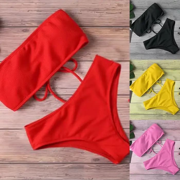 2024 nouveau Bikini taille haute sans bretelles Sexy