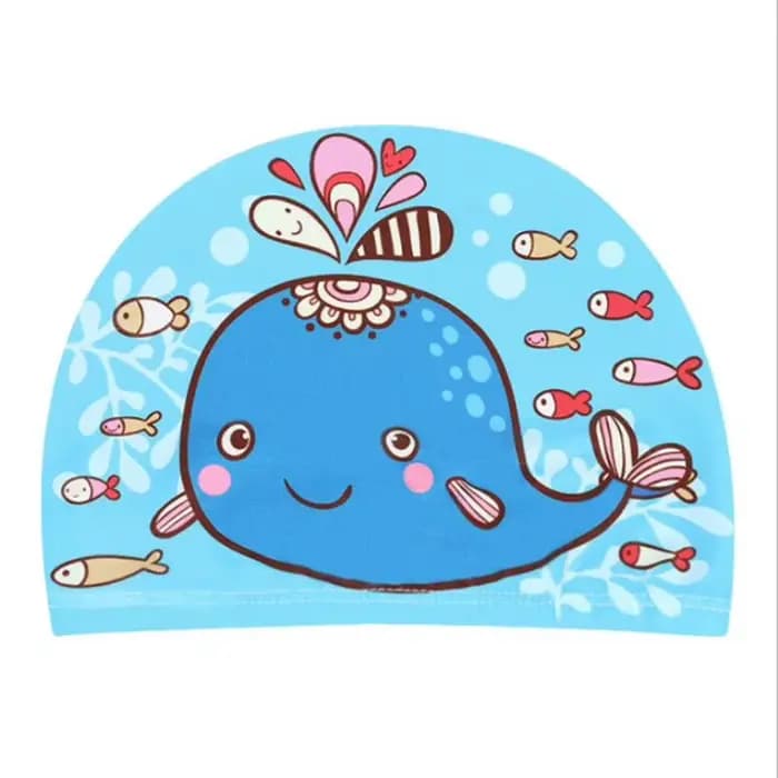 Bonnet de bain en tissu élastique pour enfants, joli bonnet de bain de dessin animé, protection des oreilles, garçons et filles