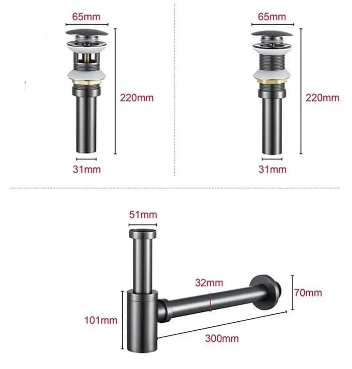 Désodorisation de P-TRAP de siphon rond en laiton gris d'ensemble d'ins de proximité