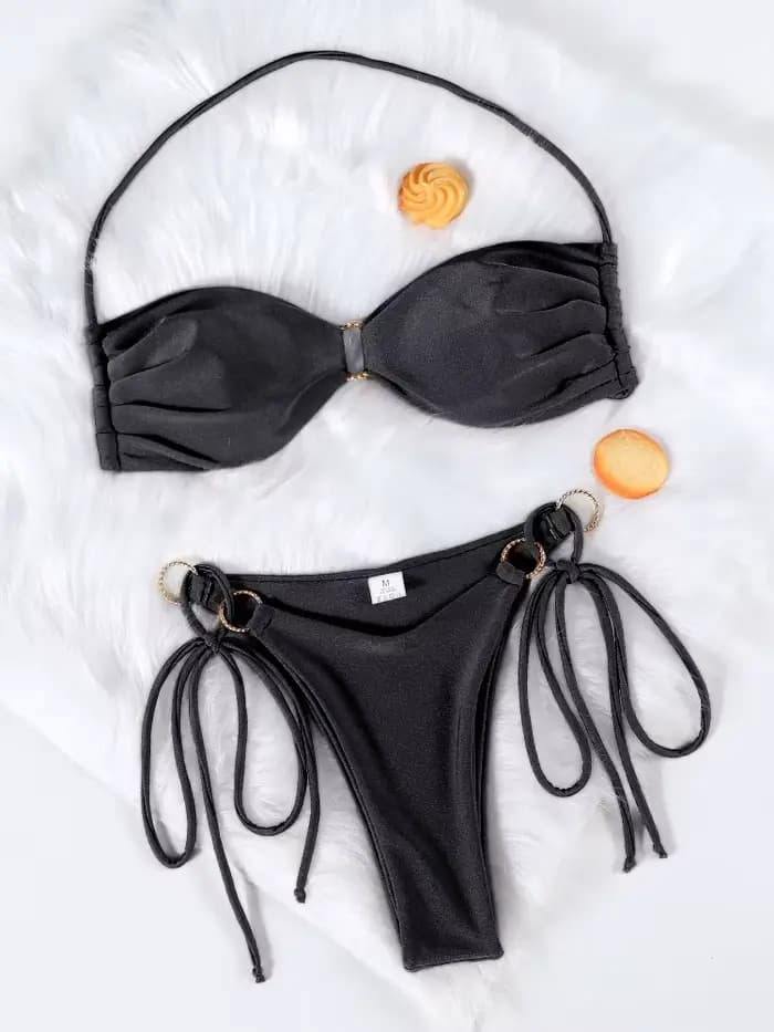 Licou extrême Bikini pour femmes vert maillots de bain pansement Micro string