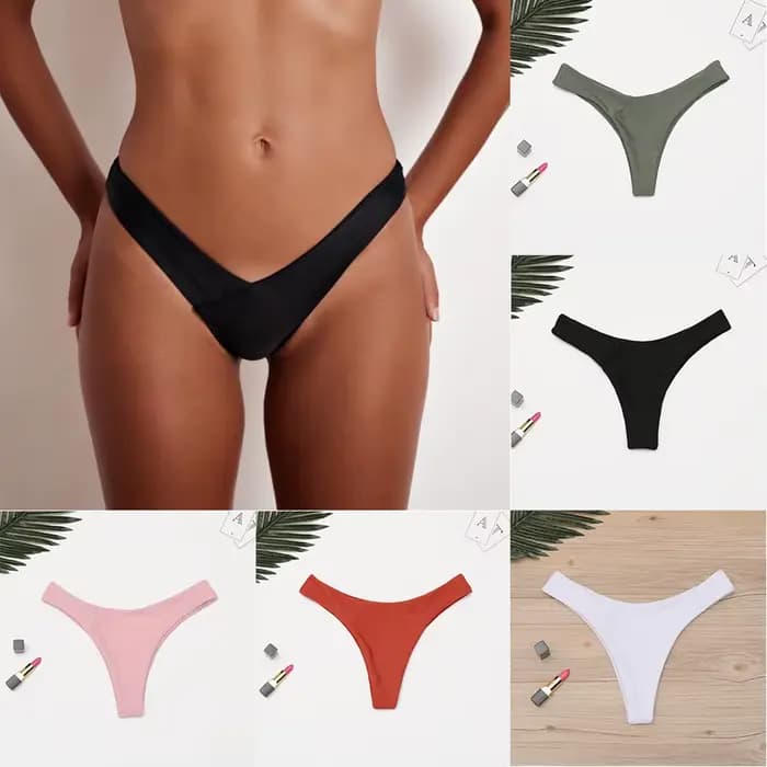 2025 bas de Bikini Sexy maillot de bain brésilien femmes slips string taille basse maillot de bain bas solide effronté bas de Bikini maillot de bain