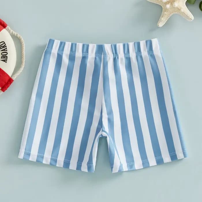 Maillot de bain d'été pour bébés garçons, imprimé rayé, taille élastique, short de plage pour enfants, maillots de bain, vêtements de plage
