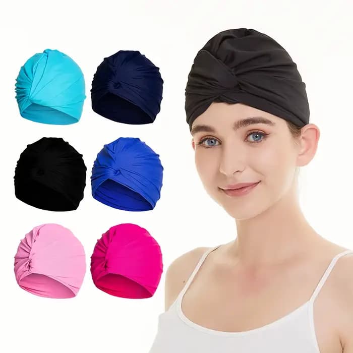 Bonnet de bain en tissu pour femme, chapeau de sport nautique, pour la piscine, cheveux longs, à haute élasticité, pour les touristes, en nylon extensible
