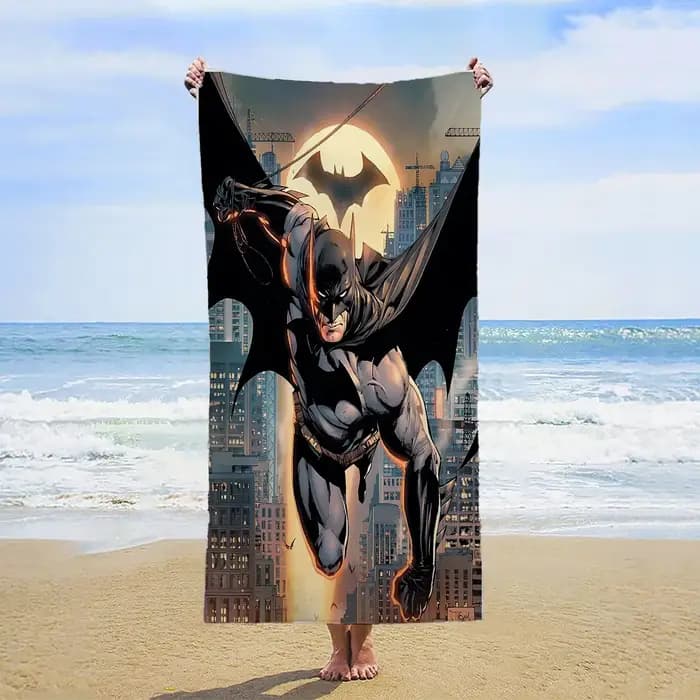 Serviette de bain Batman en microfibre, serviettes de bain, serviette de sport personnalisée, grande serviette de plage à séchage rapide, pour la salle de sport, la douche, l'hôtel