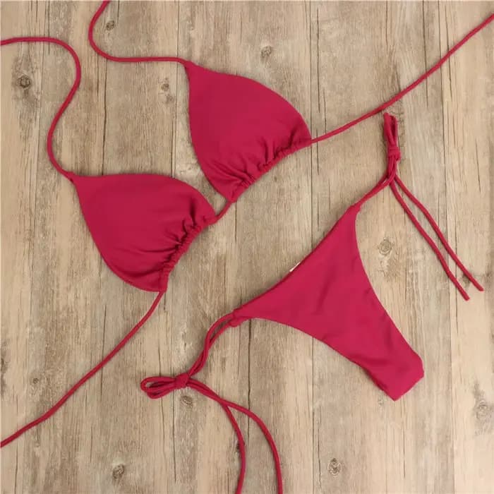 Maillot de bain d'été femmes Sexy Bikini ensemble push-up rembourré soutien-gorge string deux pièces maillots