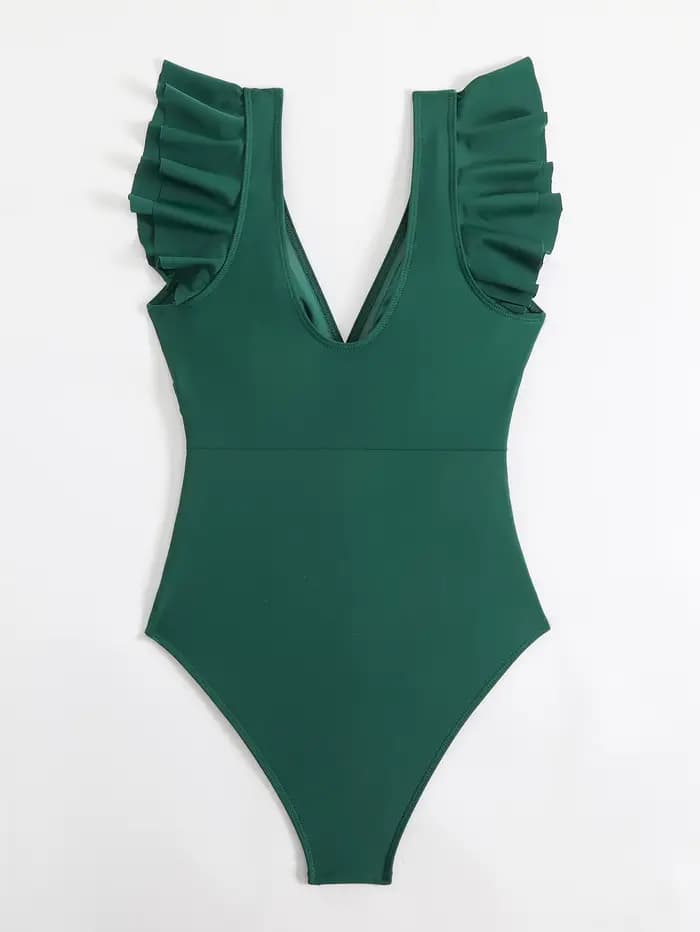 Maillot de bain une pièce plissé pour femmes