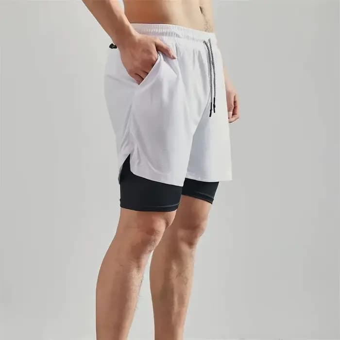 Short de boxe d'été 2 en 1 pour hommes