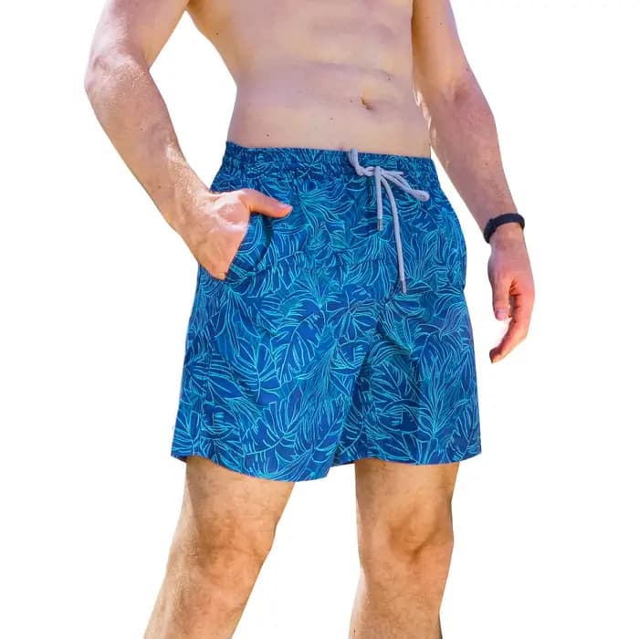 SURFToxic Z-Short de bain pour homme, short de plage imprimé en 3D fleuri, séchage rapide, doublure en maille, poches froncées