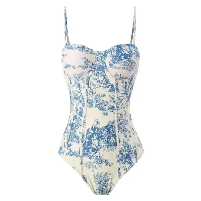 Strppy imprimé maillot de bain une pièce avec robe de plage 2026 femmes Sexy Push Up maillots