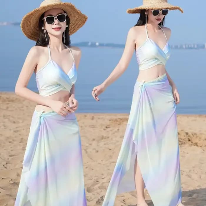 Ensemble bikini trois pièces pour femme