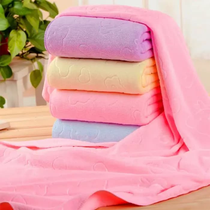 Serviette de douche légère texturée ours mignon 1 pièce, serviette de bain absorbante en microfibre Super fine, essentiels de plage, fournitures de salle de bain