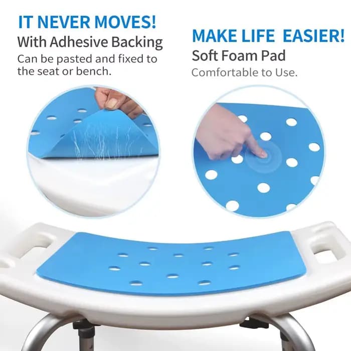 Chaise de bain pour personnes âgées avec coussin 1 pièce, tabouret de douche antidérapant, siège d'aide sécurisé pour baignoire pour personnes âgées, utilisation intérieure H0020