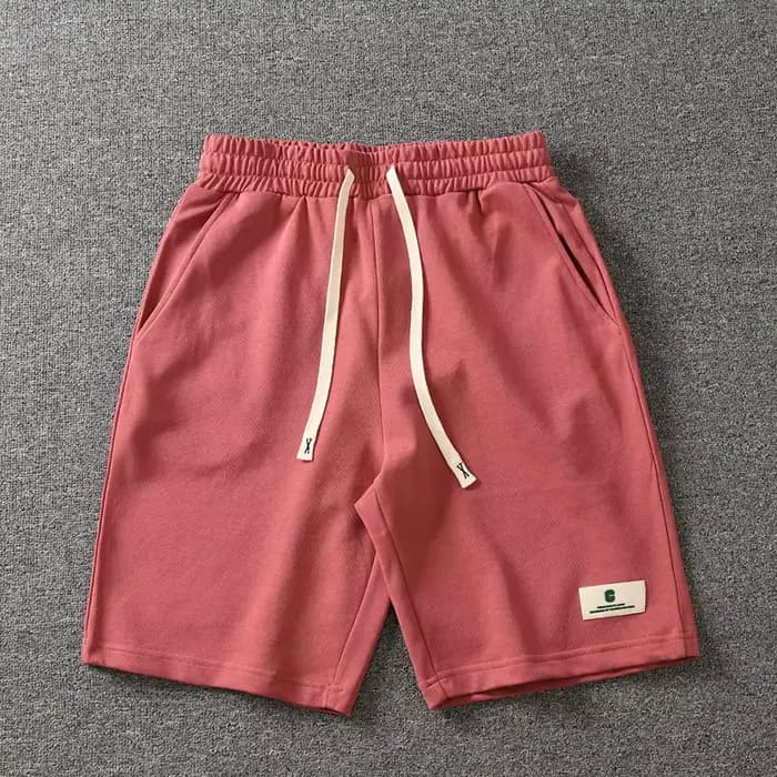 Short d'été rétro américain en éponge blanc pour homme, mode masculine délavée, taille élastique, proximité, wstring, sport, pantalon décontracté 5 points