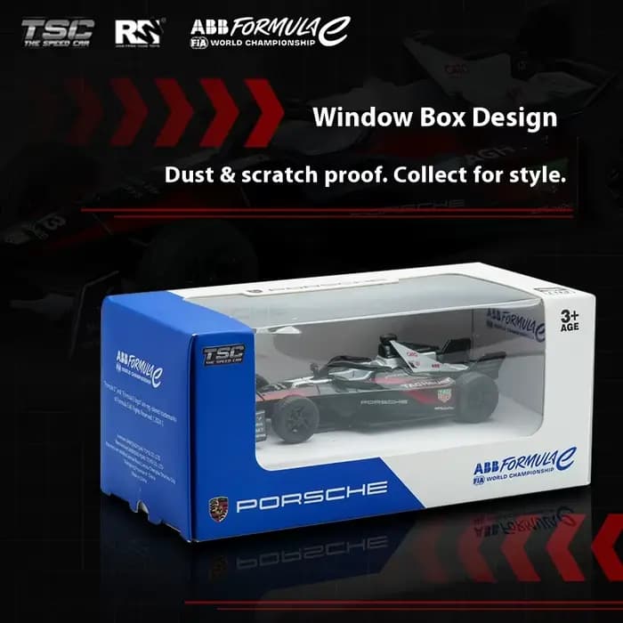 Nouvelle voiture miniature TSC The Speed Car 1:43 en alliage, modèle de voiture Porsche Formule E, jouet de simulation, ornement de bureau, collection de modèles de voitures