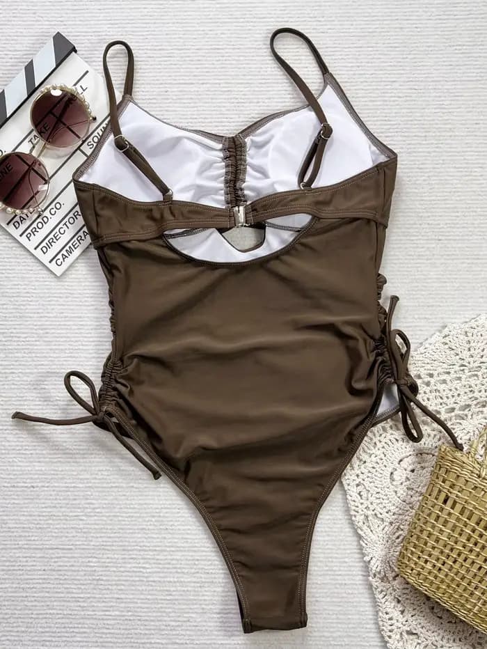 Maillot de bain une pièce pour femme, bikini sexy, couleur unie, monikini, string de proximité, vêtements de plage féminins, livraison directe