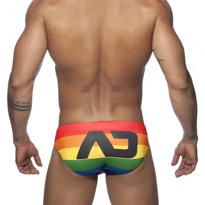 Maillot de bain arc-en-ciel Sexy pour hommes, culotte de sport, maillot de bain, Bikini, drapeau Gay, sous-vêtements de plage, de Surf