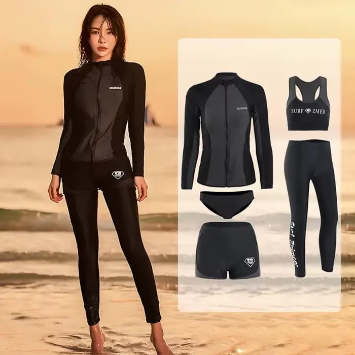 Maillot de bain à manches longues pour hommes et femmes