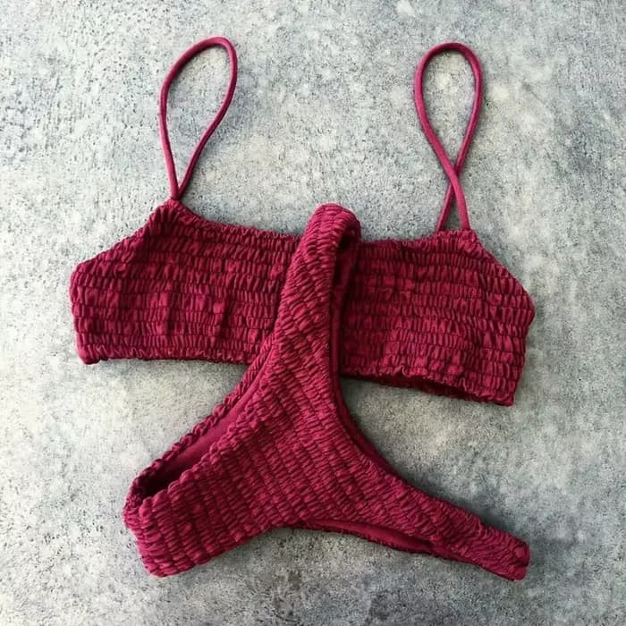Femme Sexy volants Bikini ensemble femmes push-up rembourré soutien-gorge Biquini maillot de bain Triangle maillots