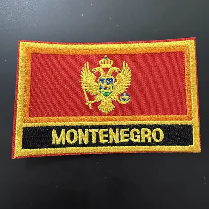 Patchs de broderie drapeau du Monténégro, fer sur scie sur patchs de transfert, Applications de couture pour vêtements dans la maison et le jardin