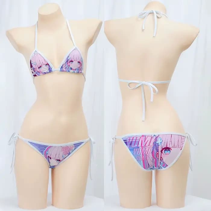 Mignon Bikini 2025 femmes Anime fille imprimer maillot de bain Sexy fendu