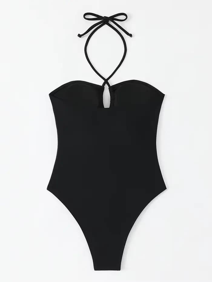 Maillot de bain uni bandeau femme 2026