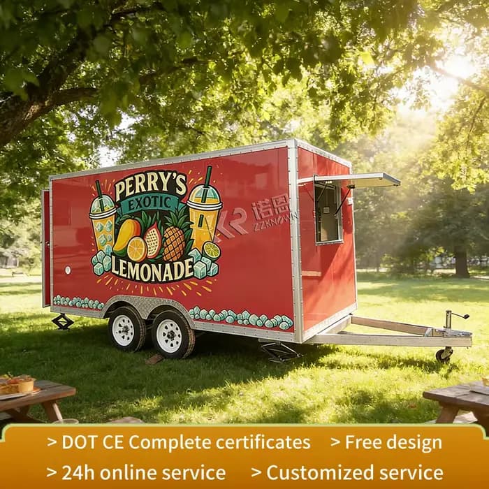 Camion de restauration rapide pour hot-dogs, kebabs et café |   Conception sur mesure |   Remorque de cuisine entièrement équipée, cuisine mobile