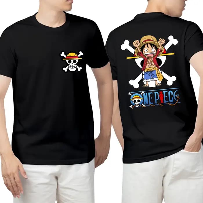 T-shirt en coton pur Luffy One Piece, dessin animé, nouvelle collection été 2026, tendance streetwear pour hommes, mode décontractée pour femmes, couple