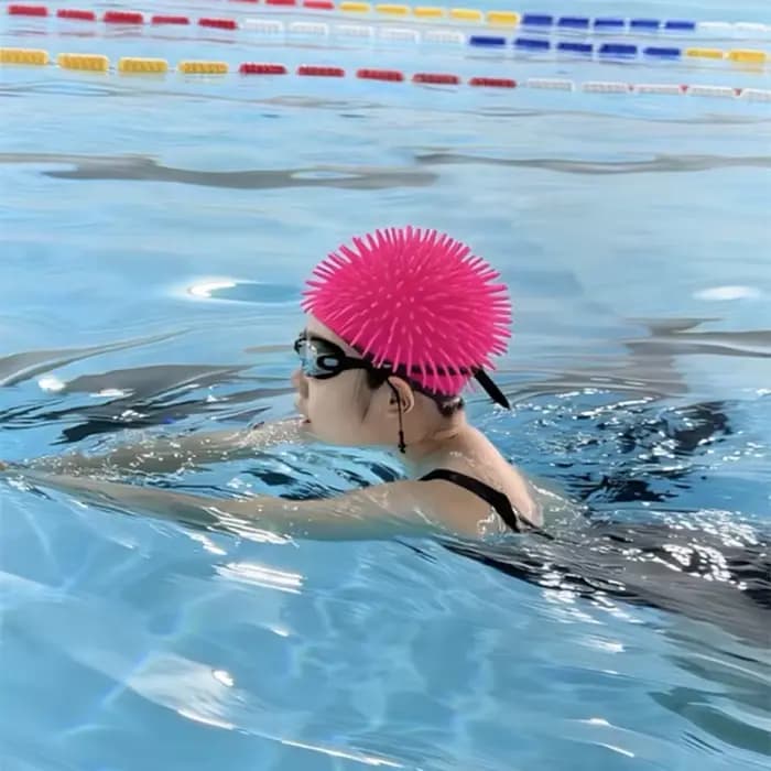 Bonnet de bain amusant en silicone motif Urchin de mer, accessoires de natation pour hommes, femmes et jeunes, pour la plage et les fêtes aquatiques